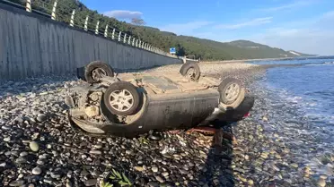 Samsun'da Otomobil Denize Devrildi