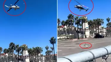 ABD'de dehşet anları! Helikopter bir anda insanların üzerine düştü