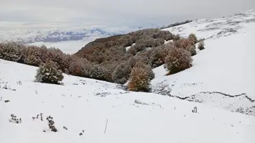 Amasya Yükseklerinde Kar Yağışı
