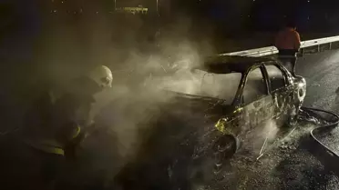 Bolu'da Seyir Halindeki Araç Alev Aldı
