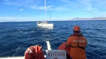 Bodrum Açıklarında Arızalanan Yelkenli Tekne Kurtarıldı
