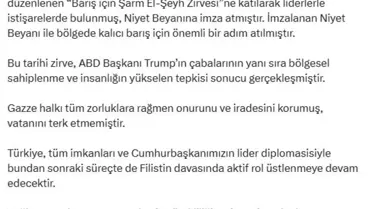 Cevdet Yılmaz: Türkiye Filistin davasında aktif rol üstlenecek