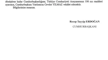 Cumhurbaşkanlığı'na Cevdet Yılmaz vekalet edecek