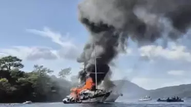 Fethiye'de Gulet Teknesinde Yangın