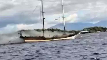 Göcek'te Gulet Tekne Yangını