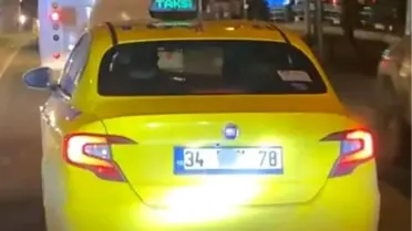 Sancaktepe'de Plakasız Taksi Şaşkınlık Yarattı