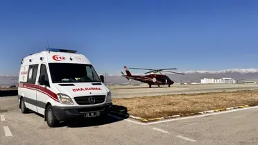 Erzurum'da hamile kadın ile kalp krizi geçiren hasta ambulans helikopterle hastaneye yetiştirildi