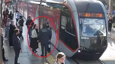 Tramvay Kazasından Son Anda Kurtuldu