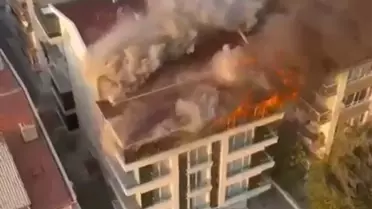 Ankara'da Çatı Katında Yangın