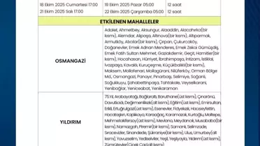Bursa'da Su Kesintileri Duyuruldu