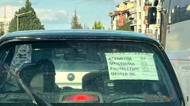 Acemi Sürücü Notu Trafikte Gülümsetti