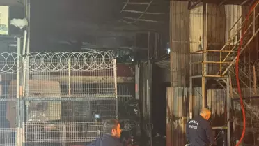 Yenimahalle'de Oto Tamirhanesinde Yangın