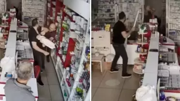 Eczane çalışanını muadil ilaç verdi diye sopayla dövdü