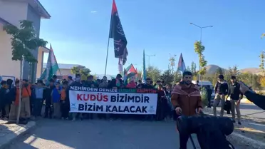 Ağrı'da Gazze ve Aksa Tufanı'na destek yürüyüşü düzenlendi