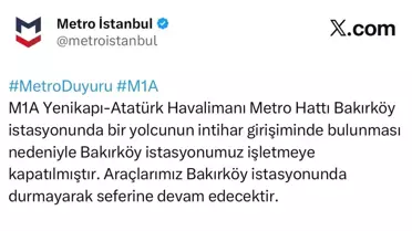 Bakırköy Metro İstasyonunda İntihar