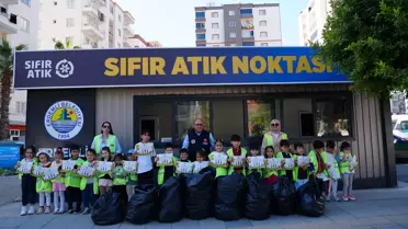 Mersin'de 'Doğa Müfettişleri' projesi kapsamında öğrenciler çöp topladı