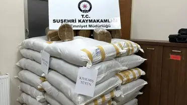 Sivas'ta 900 Kilogram Kaçak Tütün Ele Ge geçirildi