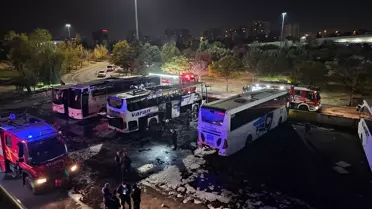 AŞTİ'de Park Halinde Otobüs Yangını
