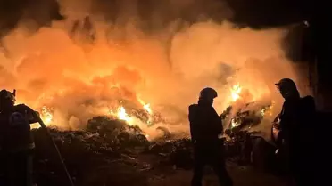 Denizli'de Tekstil Fabrikasında Yangın