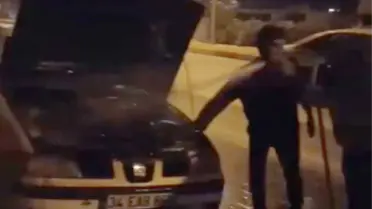 Gaziantep'te Otomobil Yangını
