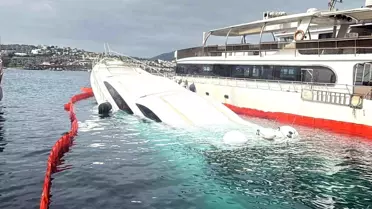 Bodrum'da Lüks Yat Suya Gömüldü