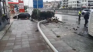 Büyükçekmece'de Minibüs Devrildi