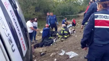 Tur otobüsü şarampole yuvarlandı! Bilanço ağır