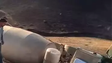 Batman'da Beton Mikserinin Kaza Yapması