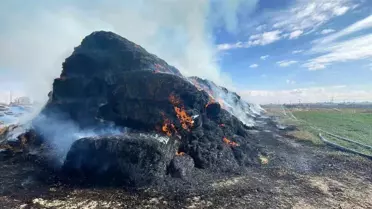 Karaman'da Yangın: 300 Ton Saman Kül Oldu