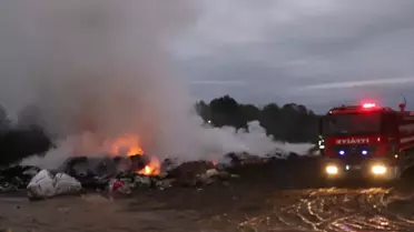 Ünye'de Atık Toplama Merkezi'nde Yangın