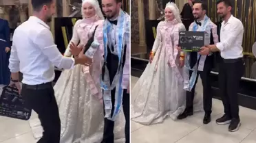 Düğünde damada ekran kartı takıldı