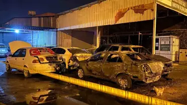Mersin'de sanayi sitesinde park halindeki 5 araç kundaklandı