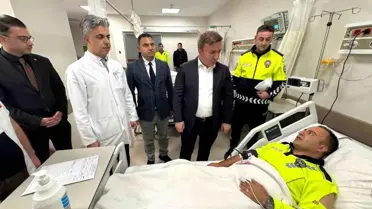 Tercan'da Polis Aracı Takla Attı