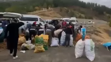 Kamyonet Arızalandı, Patatesler Ücretsiz Dağıtıldı