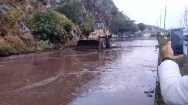 Söke'de Sağanak Yağış Sonrası Toprak Kayması