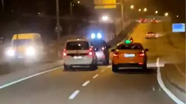 İstanbul'da Zikzak Yapan Sürücü Tehlike Saçtı