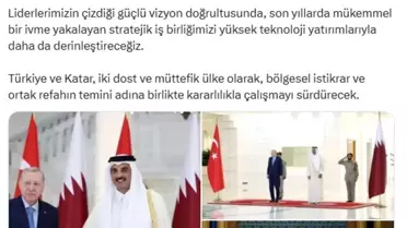 Bakan Kacır: 'Türkiye ve Katar, bölgesel istikrar ve ortak refahın temini adına birlikte kararlılıkla çalışmayı sürdürecek'