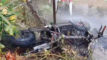 Çınarcık'ta Motosiklet Yangını