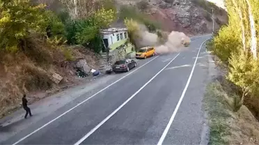 Tunceli'de Kaya Parçası Facianın Eşiğinden Döndü