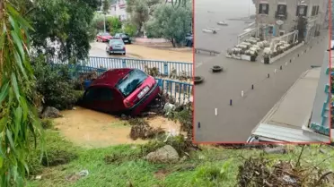 Felaketi en iyi anlatan görüntü! Denizle kara birleşti