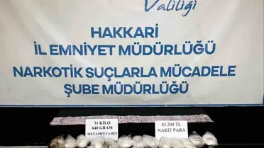 Hakkari'de 31 Kilogram Metamfetamin Ele Geçirildi