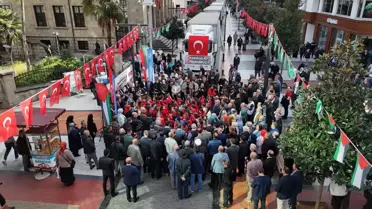 Trabzon'dan Gazze'ye 250 ton insani yardım malzemesi uğurlandı