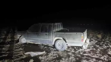 Karapınar'da Pikap Şarampole Düştü