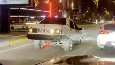 Aksaray'da Süspansiyonlu Araç Şaşırttı