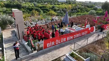 Okuduğu okulun öğrencileri, Mersinli şehit Mutlu'yu unutmadı