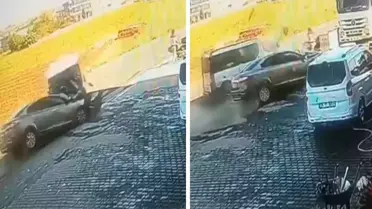 Bebeğiyle birlikte kazanın ortasında kaldı, son anda kurtuldu