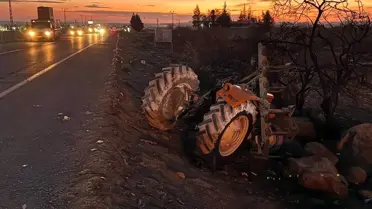 Traktör Devrildi: 2 Yaralı