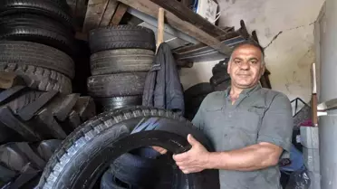 Siirt'te 35 Yıldır Lastik Tamiri Yapan İbrahim Öztaş