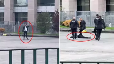 Adliye önünde kendi bacağına sıkan adam bakın kim çıktı