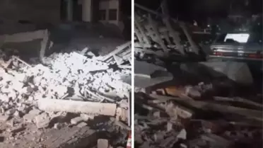 Balıkesir'den korkutan görüntüler! Yıkılan bina var
